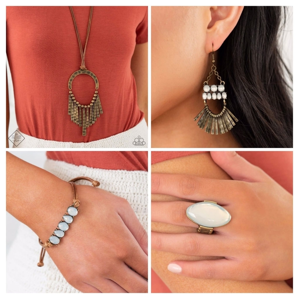 Four Piece Fashion Jewelry Set Paparazzi Brass Boho Brand New In Package Nwt